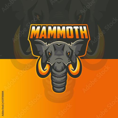 Mammoth esport logo design for gaming club. Elephant esport logo design.