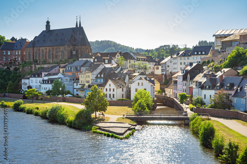 Photos Saarburg at the borders of river Saar in Germany. Historic castle