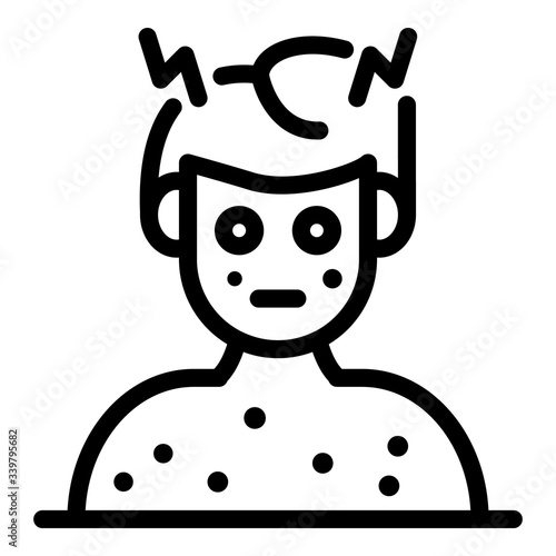 Boy chicken pox icon. Outline boy chicken pox vector icon for web design isolated on white background