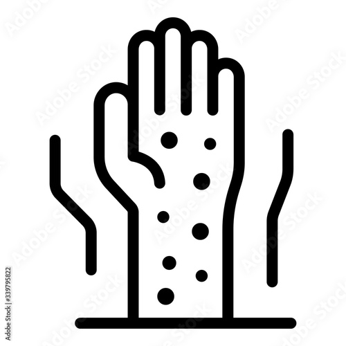 Chicken pox hand icon. Outline chicken pox hand vector icon for web design isolated on white background