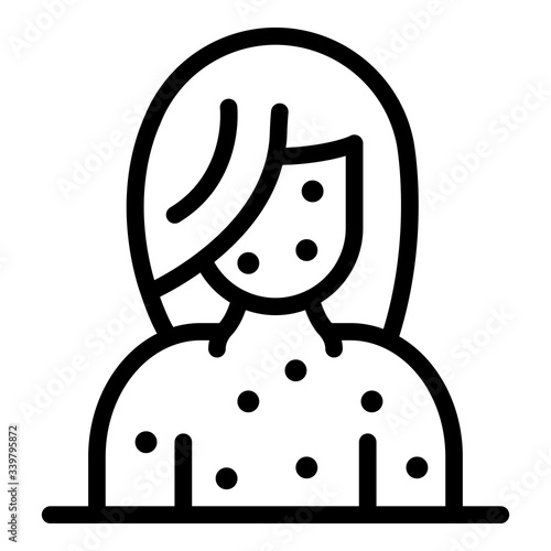 Chicken pox woman icon. Outline chicken pox woman vector icon for web design isolated on white background