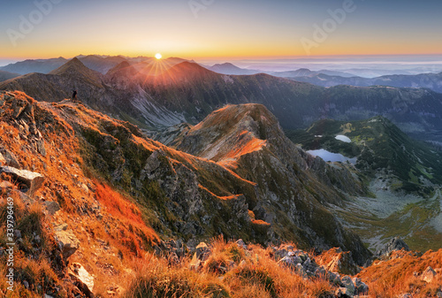 Fototapeta Naklejka Na Ścianę i Meble -  Panoramic view from Rohac peak on Western Tatra mountains or Rohace panorama