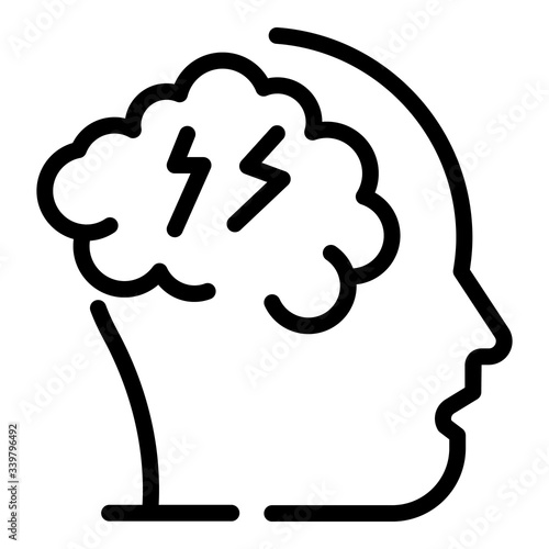 Migraine icon. Outline migraine vector icon for web design isolated on white background