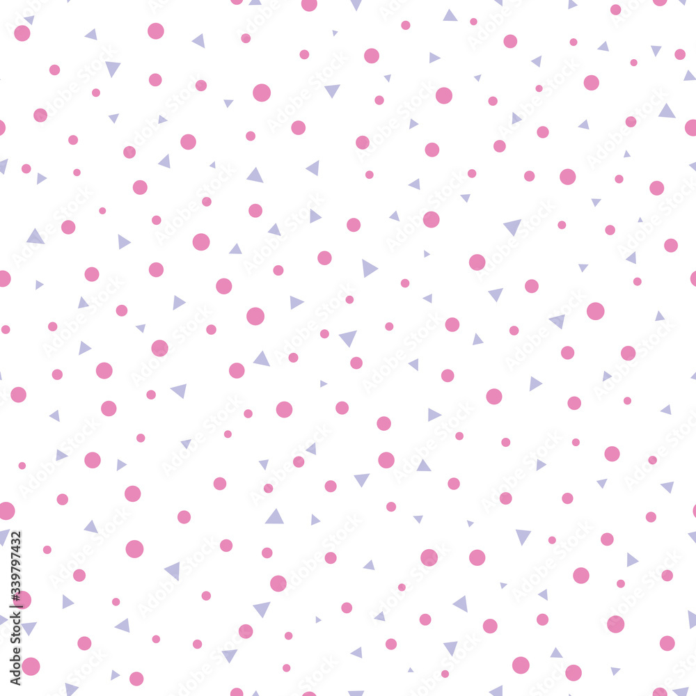 Abstract background - Seamless pattern of circles and triangles for vector graphic design
