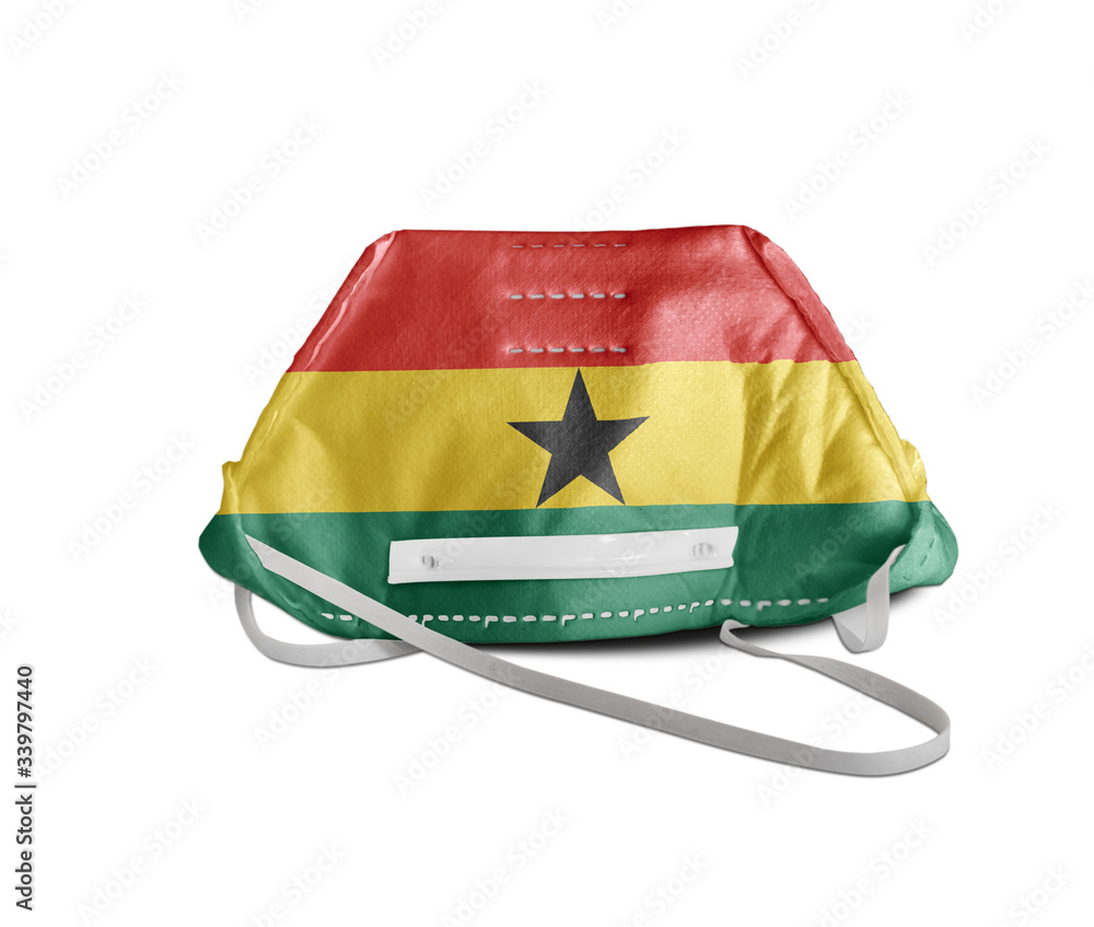 Ghana flag on anti pollution mask medical protection Ghana flag on anti pollution mask medical protection