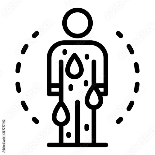 Sweat body icon. Outline sweat body vector icon for web design isolated on white background