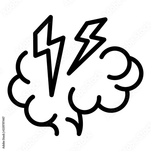 Headache icon. Outline headache vector icon for web design isolated on white background