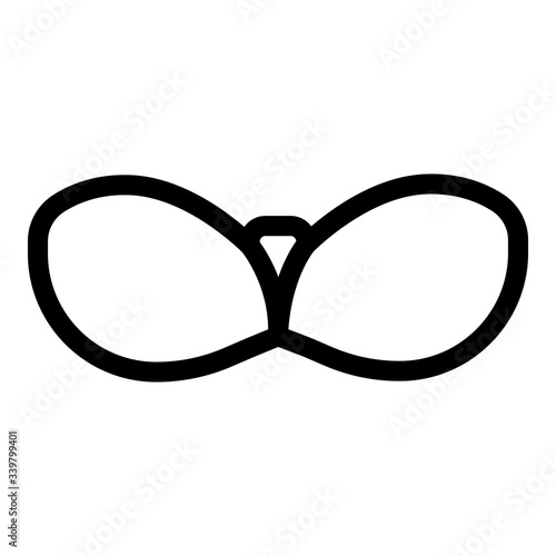 Stick on bra icon. Outline stick on bra vector icon for web design isolated on white background