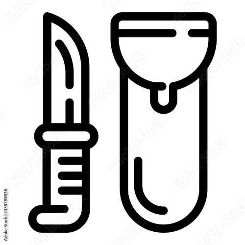 Hunter knife icon. Outline hunter knife vector icon for web design isolated on white background