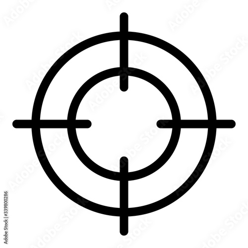 Gun target icon. Outline gun target vector icon for web design isolated on white background