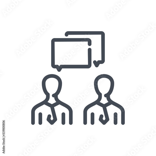 Speaking People line icon. Communication vector outline sign.