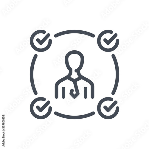 Multitasking line icon. Project Management vector outline sign.