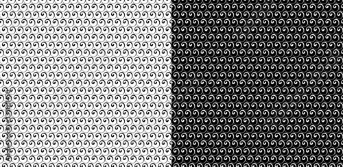 Doodle wave swirl seamless Pattern. Black horizontal curles on white background. Vector illustraion for clothes, fabric, textile, cover, notebook