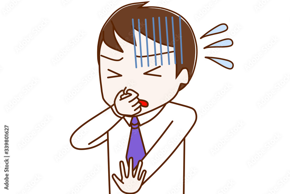 臭くて鼻をつまむ男性 臭くて鼻をつまむ男性