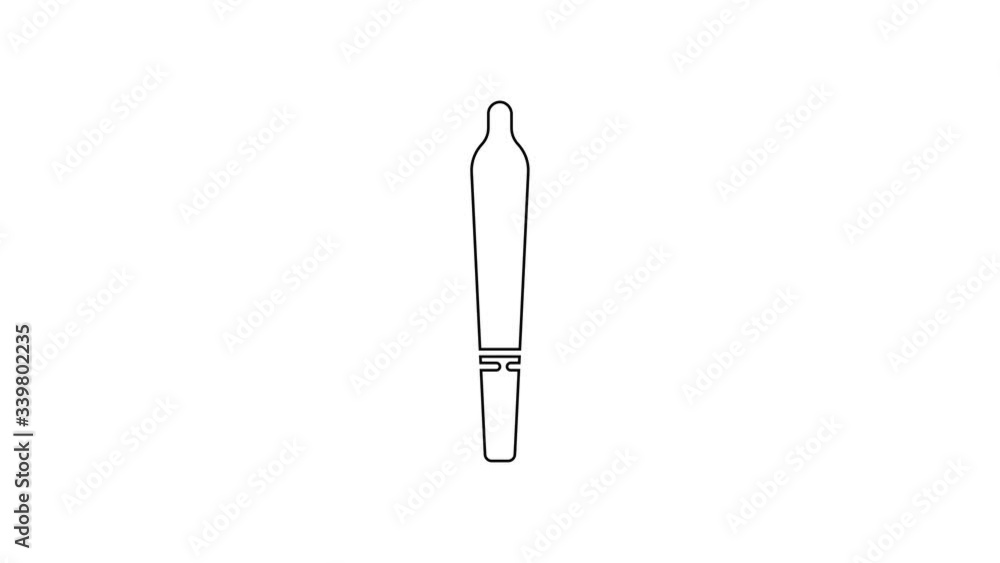 Black line Marijuana joint, spliff icon isolated on white background. Cigarette with drug, marijuana cigarette rolled. 4K Video motion graphic animation Black line Marijuana joint, spliff icon isolated on white background. Cigarette with drug, marijuana cigarette rolled. 4K Video motion graphic animation