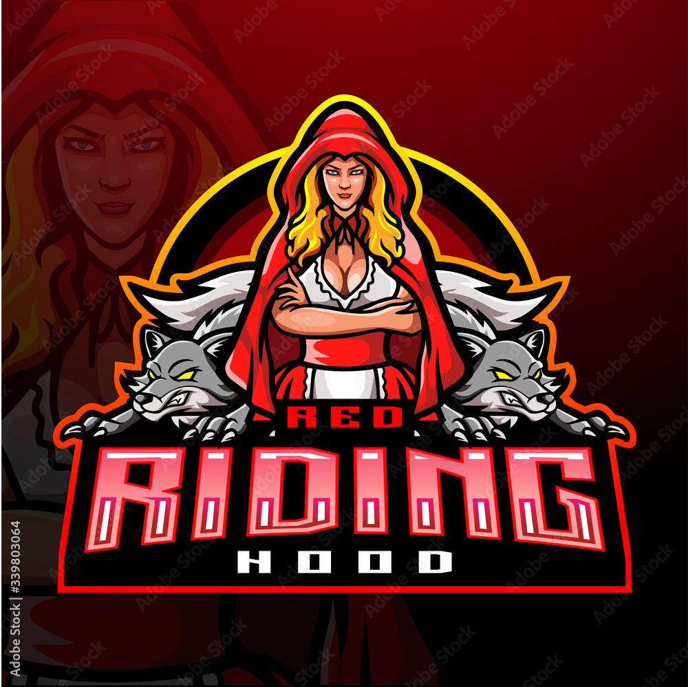 Red riding hood esport mascot logo design . for electronic sport gaming logo. Red riding hood esport mascot logo design . for electronic sport gaming logo.