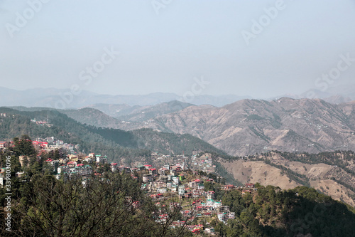 Shimla, India - 03/01/2020: View of the upper areas of the city located on the slopes of the Himalayas © Nadzeya