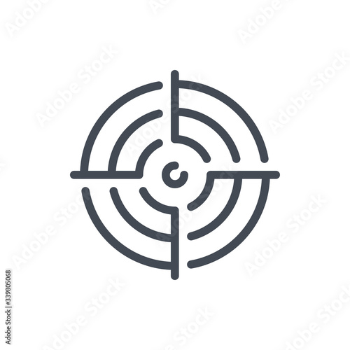 Target line icon. Bullseye vector outline sign.