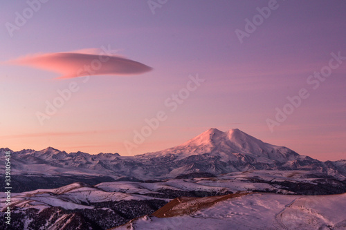 sunset in the mountains