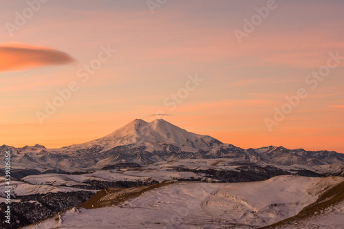 sunset in the mountains