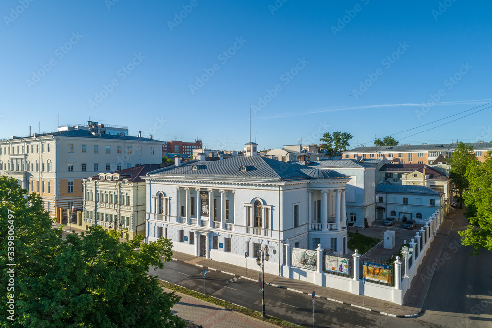 Nizhny Novgorod. Rukavishnikov Palace on the upper Volga embankment. Shooting from a drone