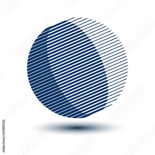 halftone lines in circle shape like globe icon