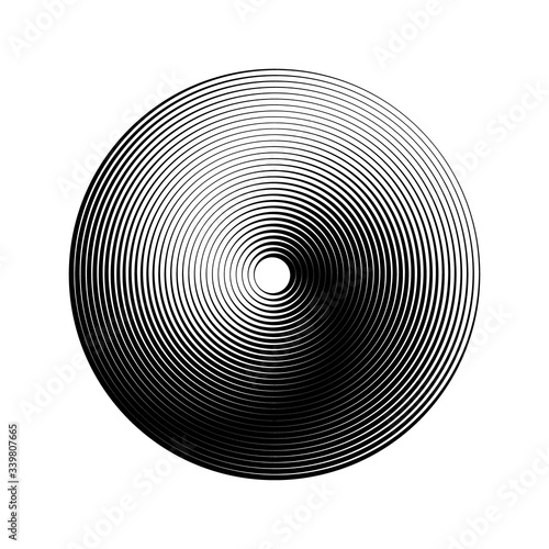 halftone circle with transition lines