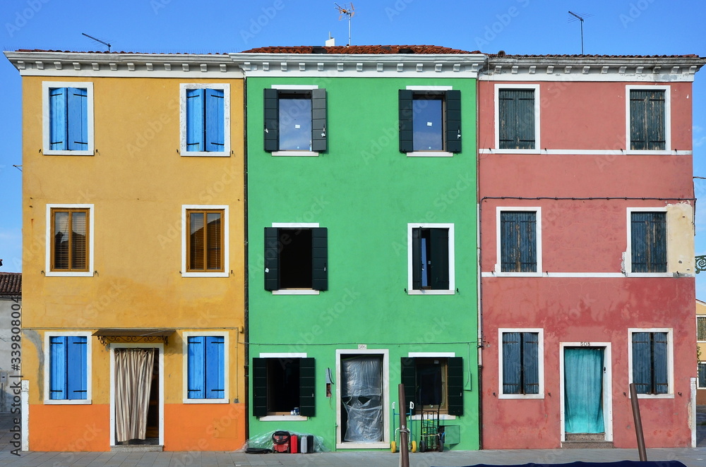 colorful houses in Burano Venice Italy