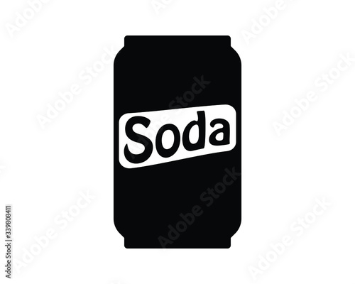 Soda can silhouette icon logo.