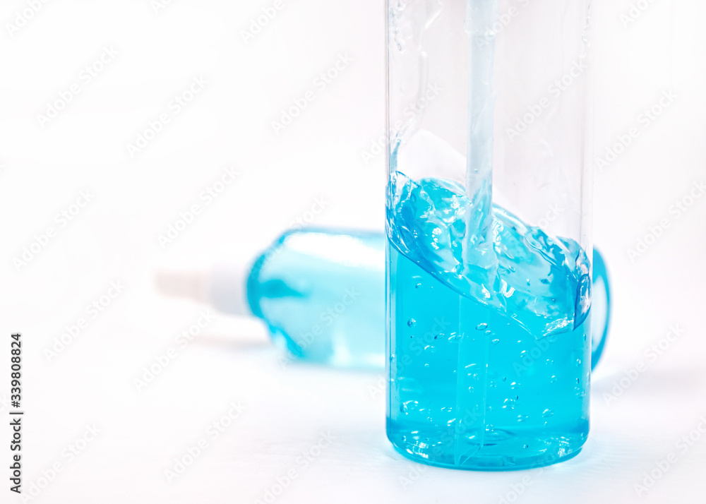 Alcohol gel sanitizer hand gel , Blue alcohol sanitizer gel bottle with pump for hand wash Alcohol gel sanitizer hand gel , Blue alcohol sanitizer gel bottle with pump for hand wash