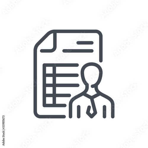 Personal Report line icon. Accountant and Accounting vector outline sign.