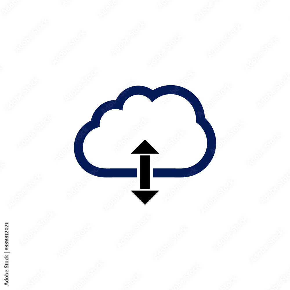 Cloud computing icon isolated on white background Cloud computing icon isolated on white background