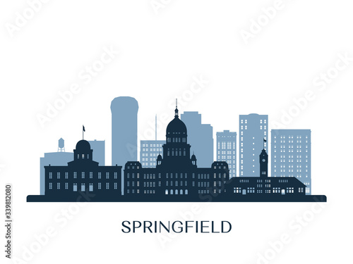 Springfield skyline, monochrome silhouette. Vector illustration. photo