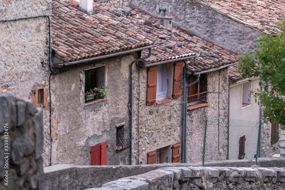 Houses in the historic center of Entrevaux, France