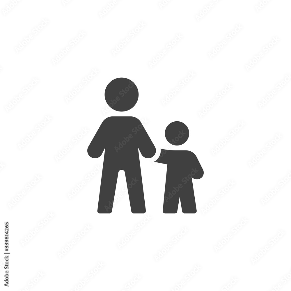 Man and child vector icon. filled flat sign for mobile concept and web design. Dad with son glyph icon. Symbol, logo illustration. Vector graphics Man and child vector icon. filled flat sign for mobile concept and web design. Dad with son glyph icon. Symbol, logo illustration. Vector graphics