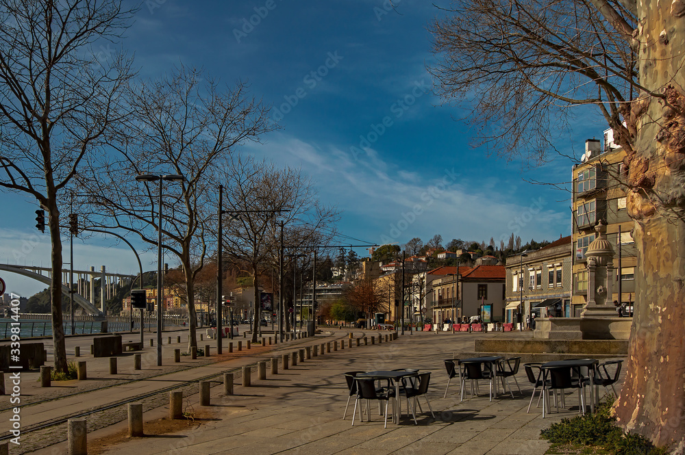 Massarelos, Porto, Portugal. Esplêndido local para turismo situado junto ao rio Douro.