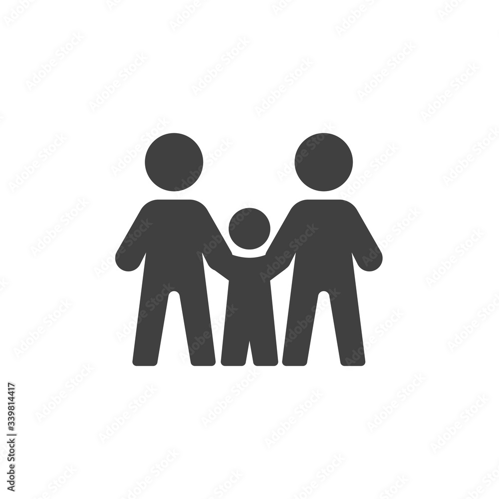 Family vector icon. filled flat sign for mobile concept and web design. Parents and baby holding hands glyph icon. Parenthood symbol, logo illustration. Vector graphics Family vector icon. filled flat sign for mobile concept and web design. Parents and baby holding hands glyph icon. Parenthood symbol, logo illustration. Vector graphics