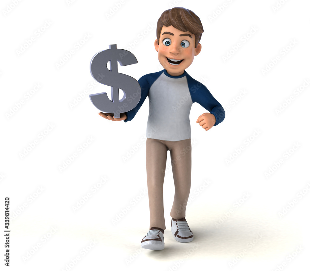 3D cartoon character fun teenager 3D cartoon character fun teenager