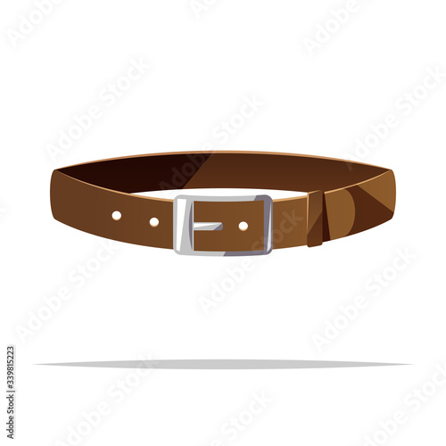 Leather belt vector isolated illustration