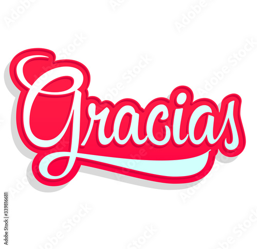 Gracias Thank you Spanish text vector design.