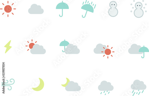 天気のアイコンのセット イラスト かわいい Stock Vector Adobe Stock 天気のアイコンのセット イラスト かわいい Stock Vector Adobe Stock