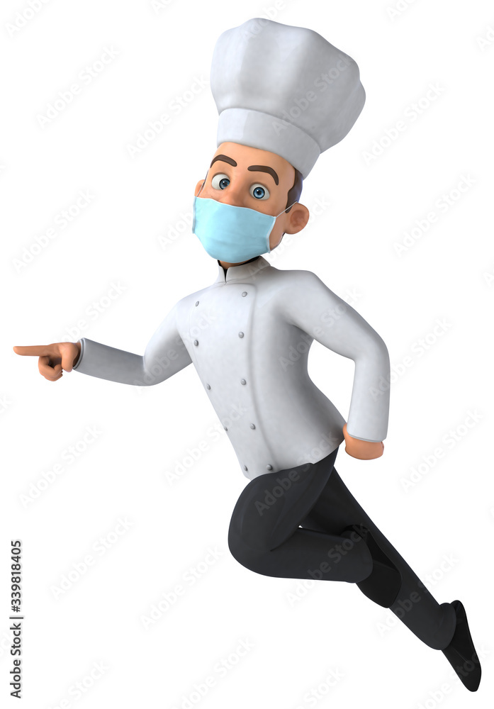 3D illustration of a cartoon character with a mask 3D illustration of a cartoon character with a mask