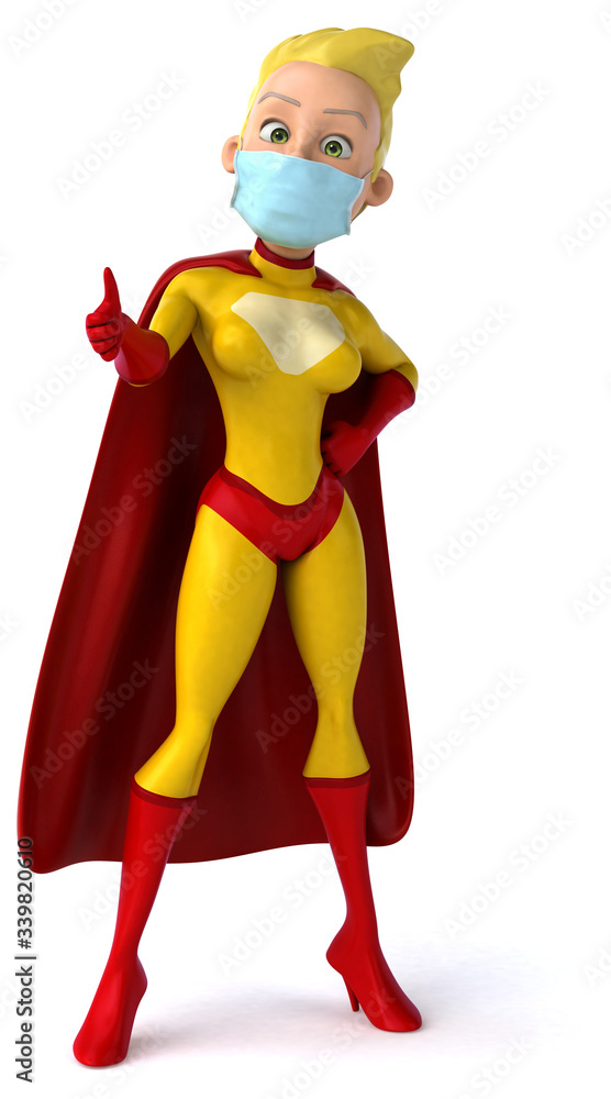 3D Illustration of a superhero with a mask 3D Illustration of a superhero with a mask