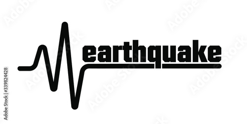 Earthquake icon. seismogram for seismic measurement