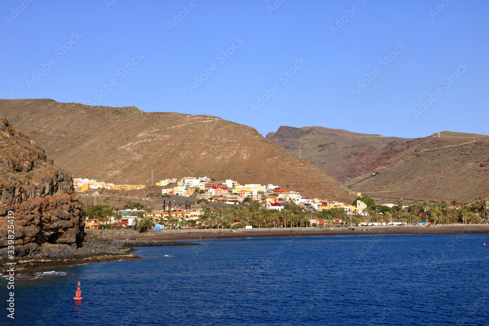 January 31 2020 - Harbor in San Sebastian, La Gomera, Canary Islands, Spain: Harbour of the Town San Sebastian de la Gomera