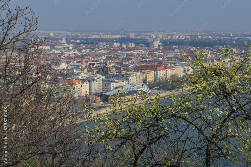aerial view of Budapest and the Danube River