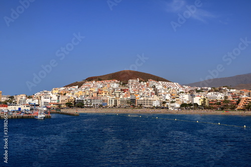 January 31 2020 - Harbor in Los Cristianos, Tenerife, Canary Islands in Spain: Port from the Sea