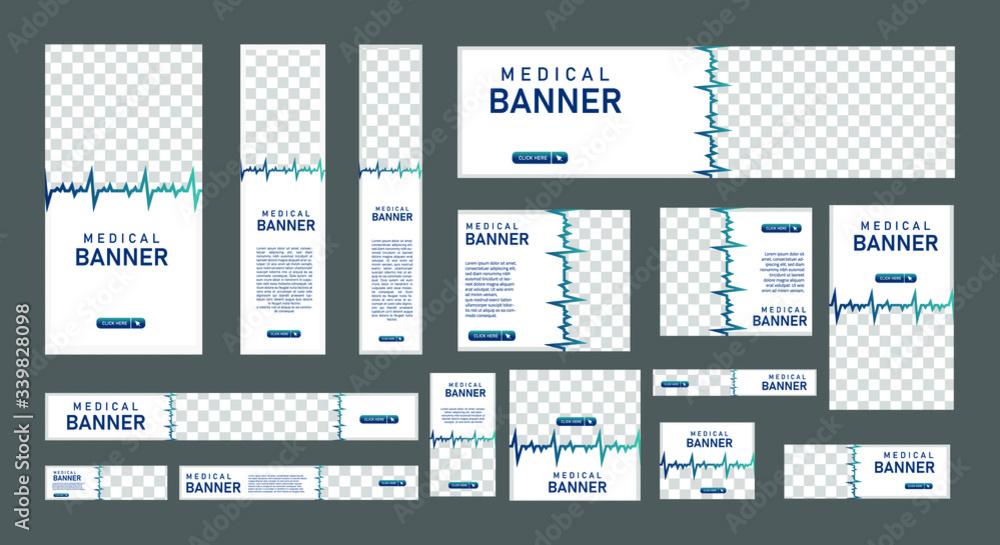 set of modern web banners of standard size with a place for photos and white concept. Business ad banner. Vertical, horizontal and square template. set of modern web banners of standard size with a place for photos and white concept. Business ad banner. Vertical, horizontal and square template.