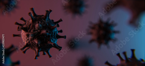 Dunkle Visualisierung von Sars-Cov-2 corona Virus