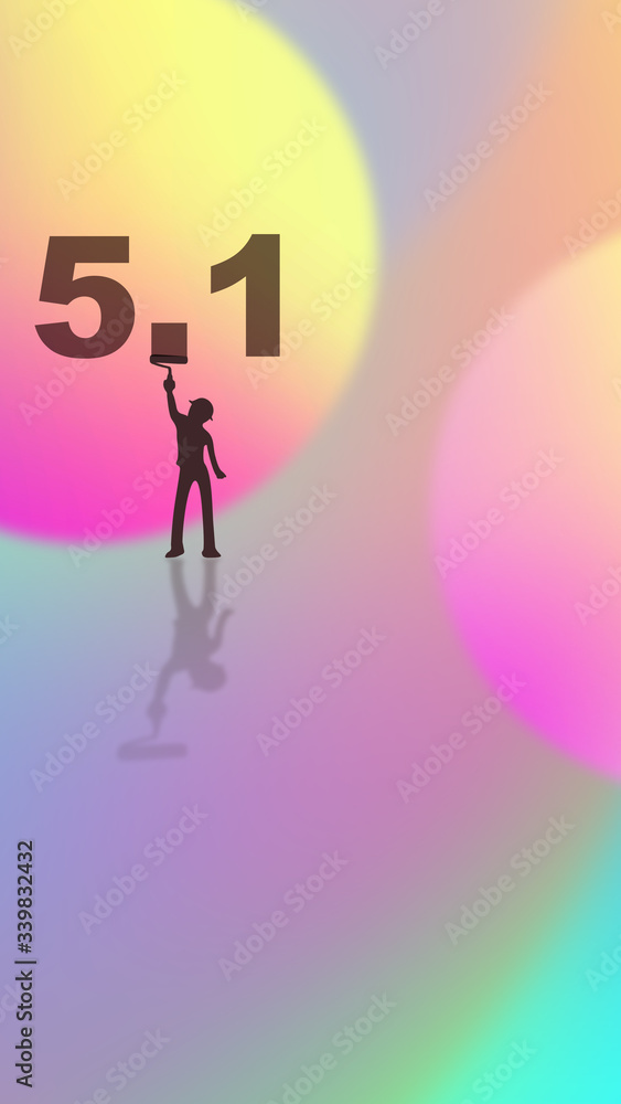 Fototapeta premium Colorful 51 Labor Day creative illustration, a painter at work.